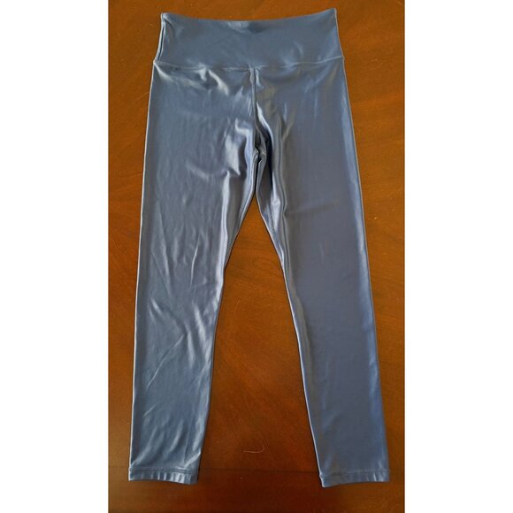ZYIA Active Blue Metallic Light n Tight Hi-Rise Athletic Leggings Size 8 - 10 M - Picture 3 of 10